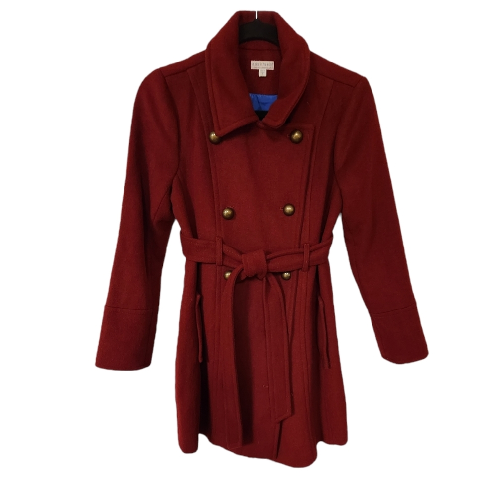 Double Breasted Red Maternity Coat